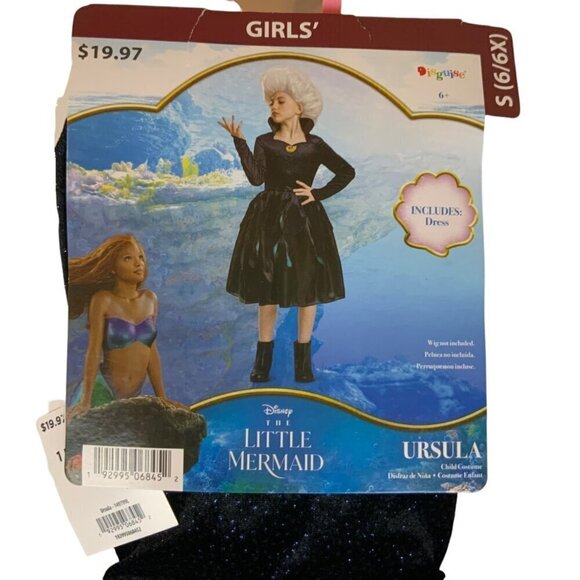 Disney The Little Mermaid Ursula Girls Costume Dress Size Small (6/6X) Black & T - Picture 3 of 3
